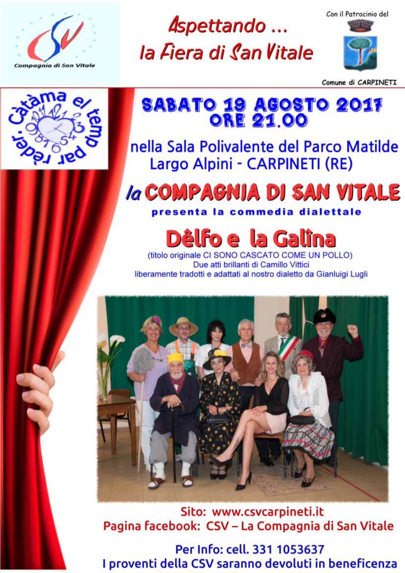 La Compagnia dialettale CSV vi aspetta tutti al Parco Matilde di Carpineti!